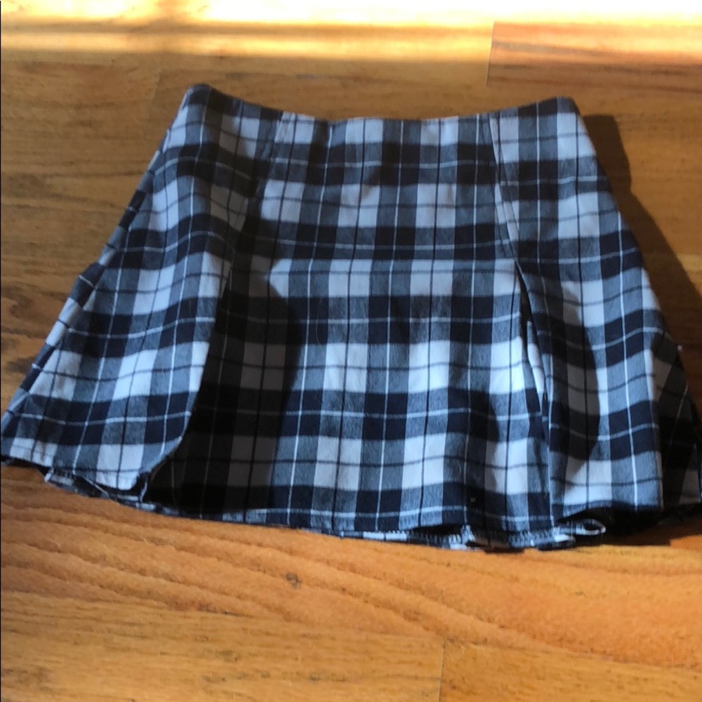 Pleated plaid school girl skirt